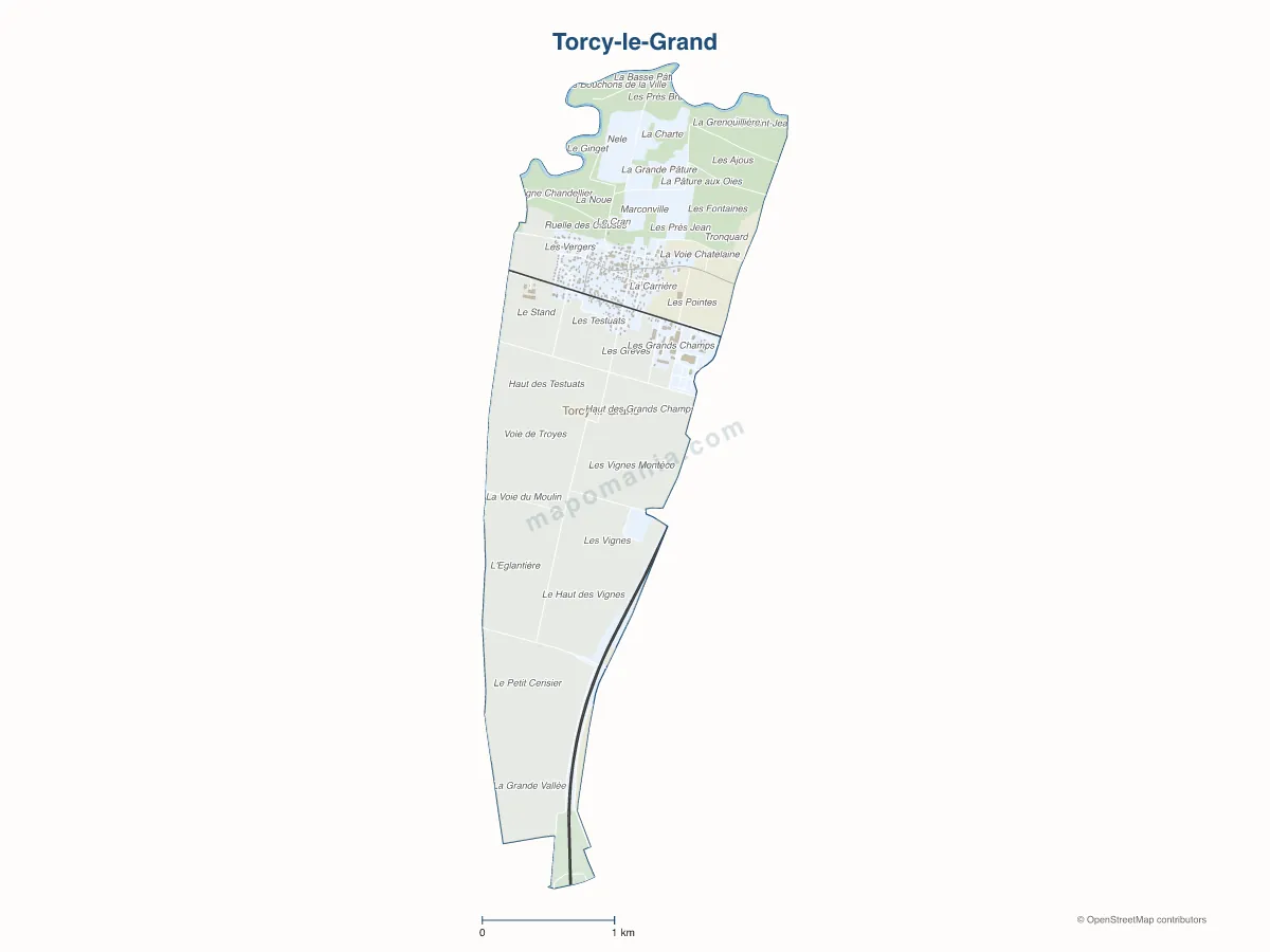 Carte de Torcy-le-Grand à personnaliser