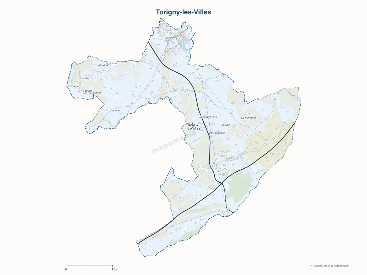 Carte de Torigny-les-Villes à personnaliser