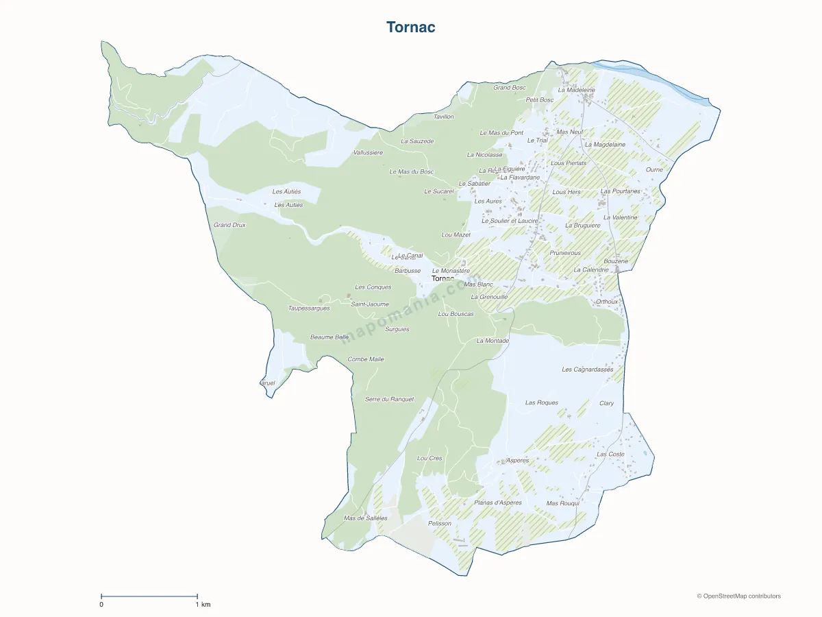 Carte de Tornac à personnaliser