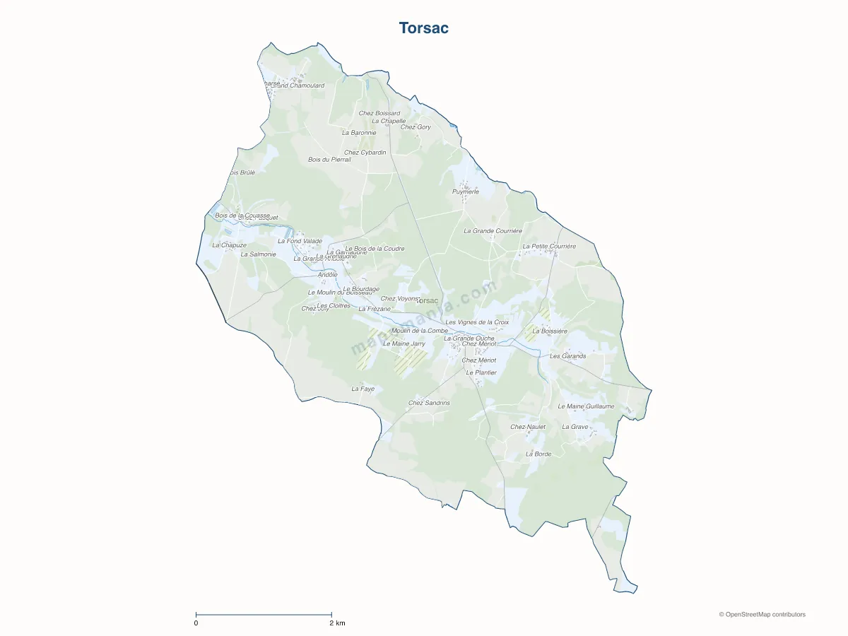 Carte de Torsac à personnaliser