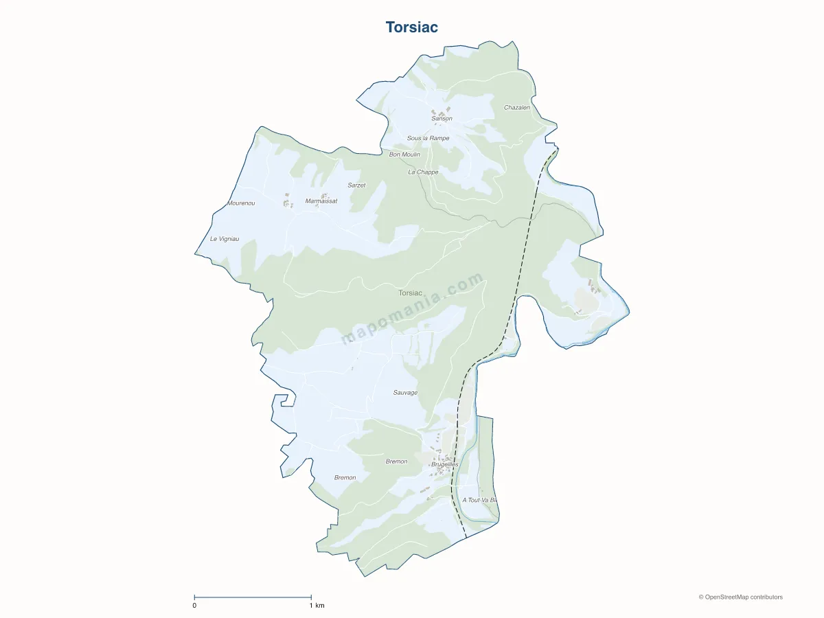 Carte de Torsiac à personnaliser