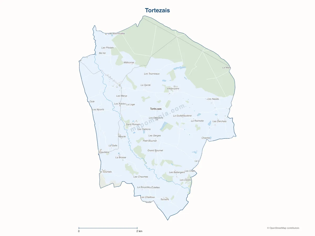 Carte de Tortezais à personnaliser