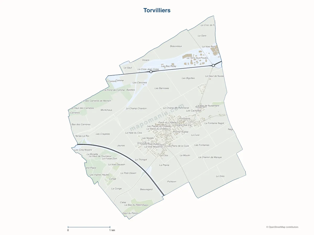 Carte de Torvilliers à personnaliser