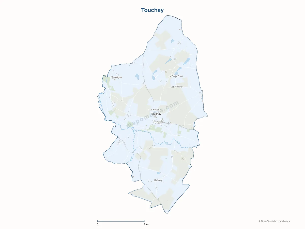 Carte de Touchay à personnaliser