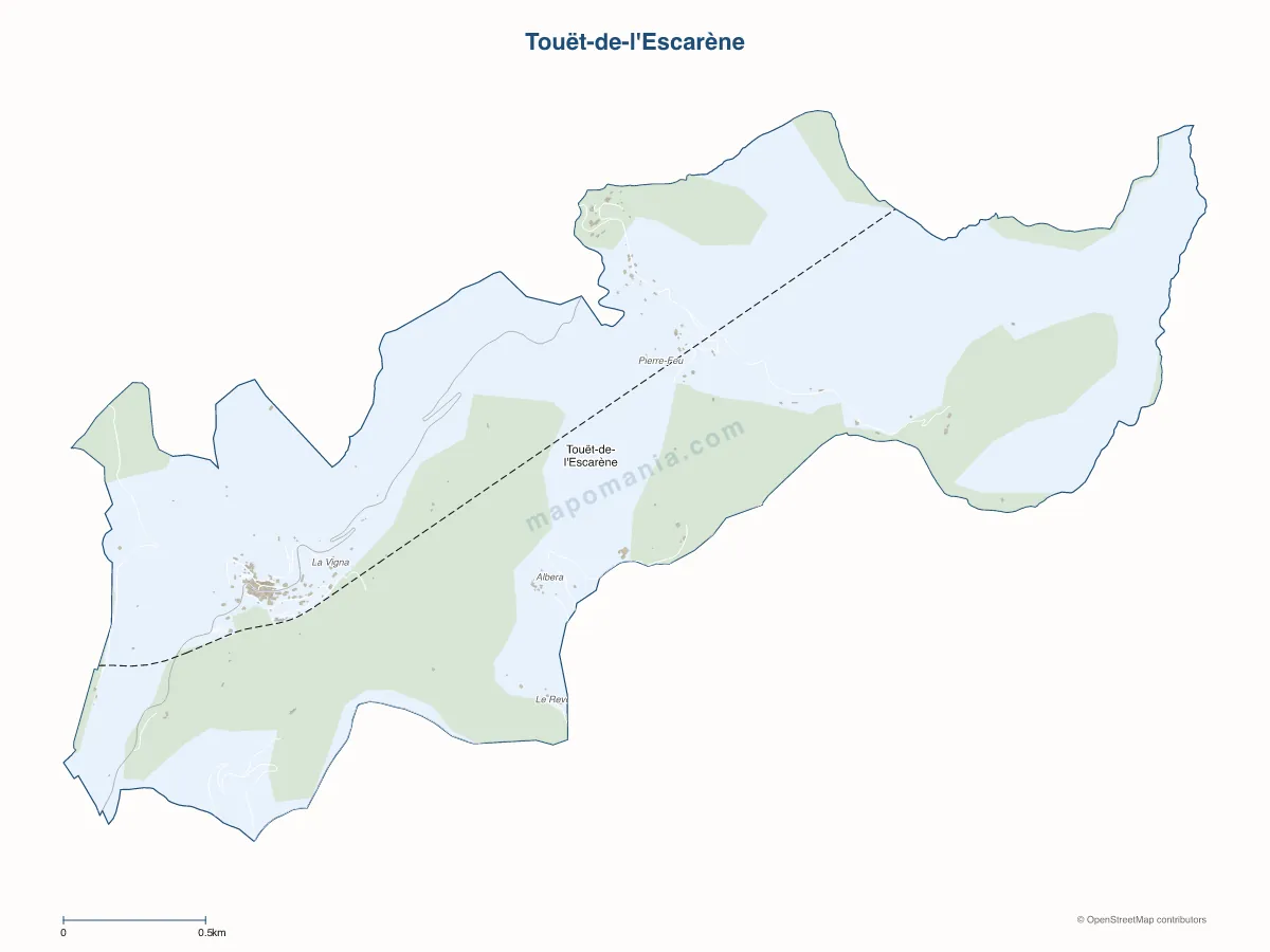 Carte de Touët-de-l'Escarène à personnaliser