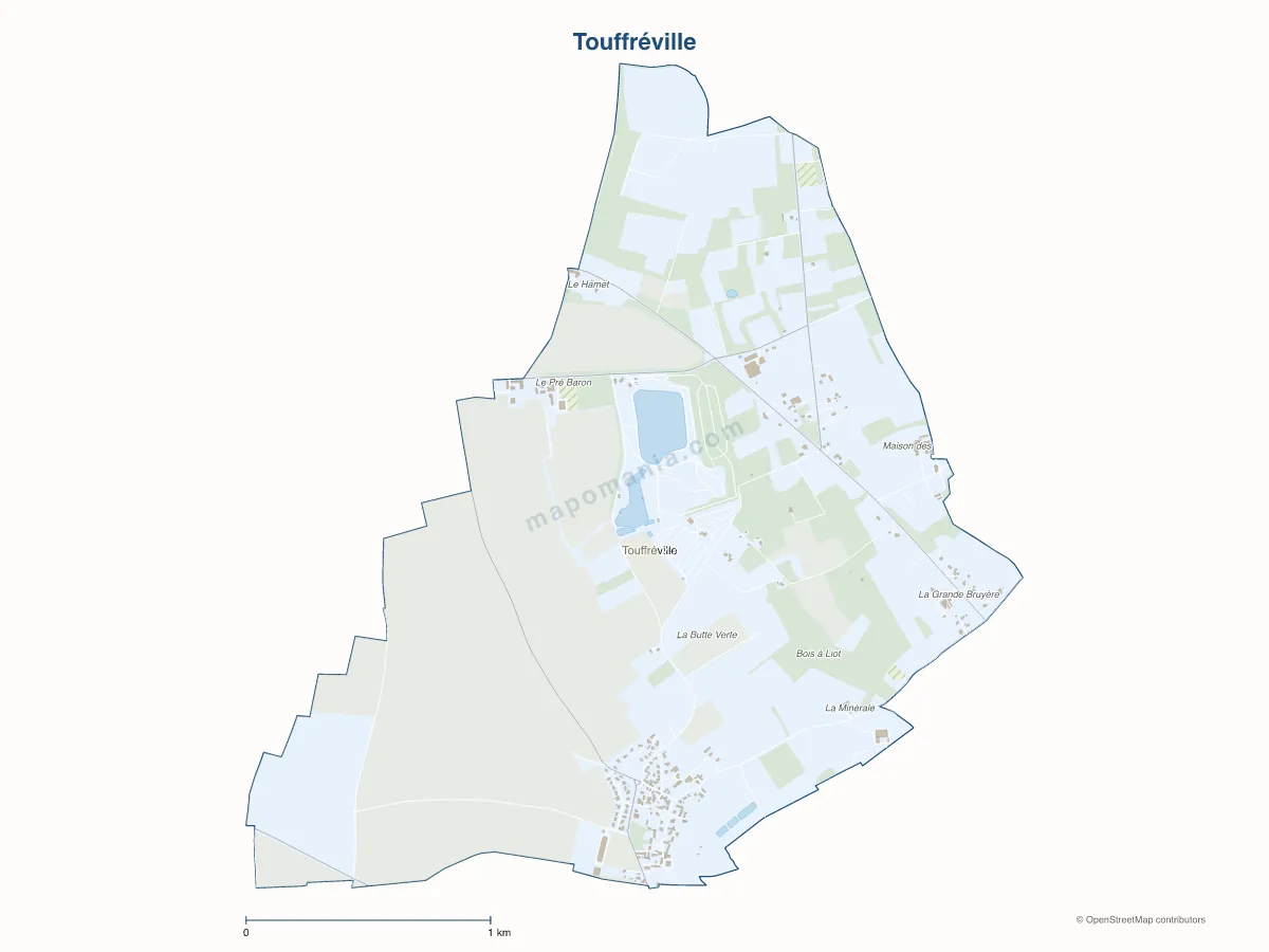 Carte de Touffréville à personnaliser