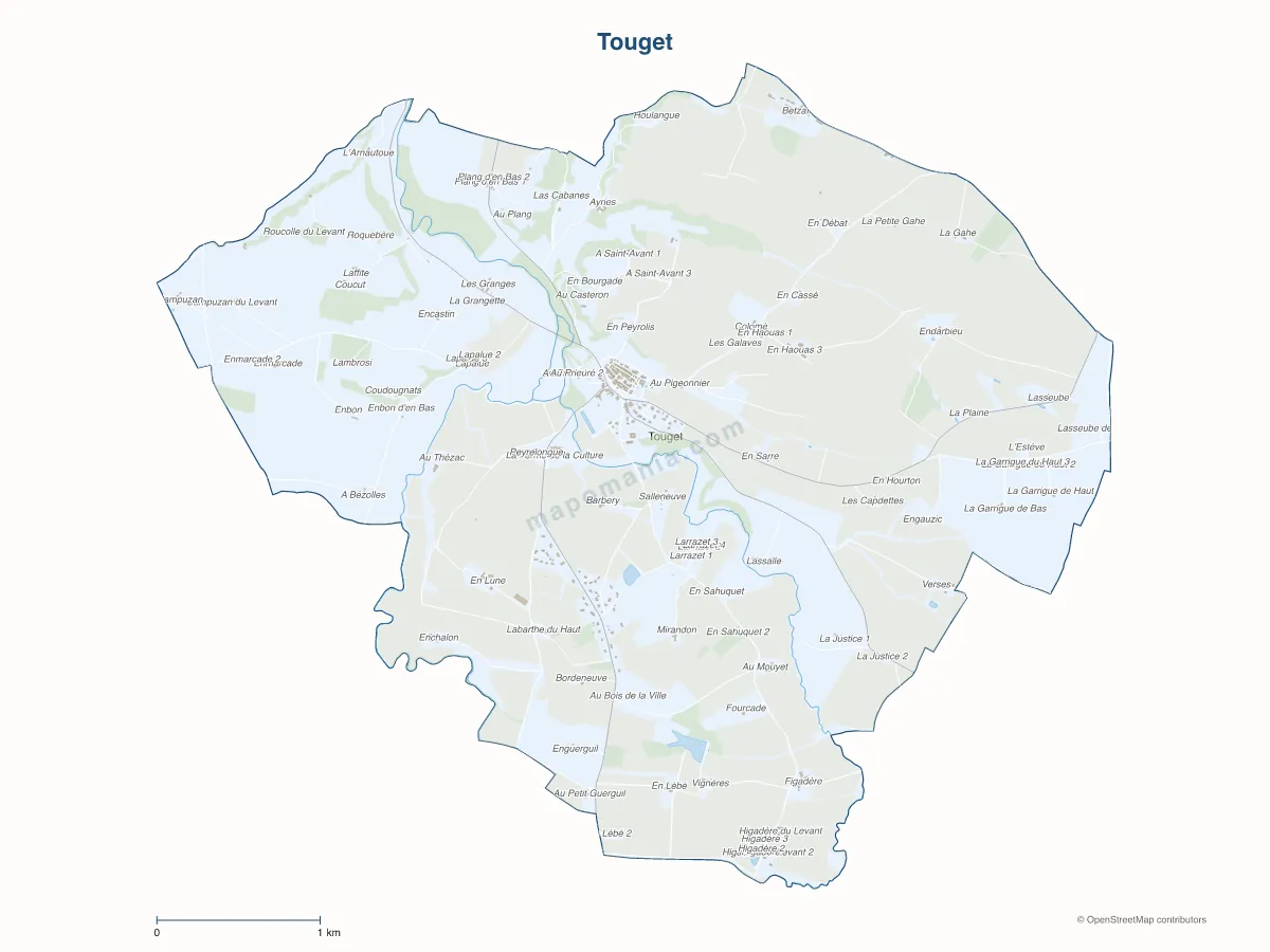 Carte de Touget à personnaliser