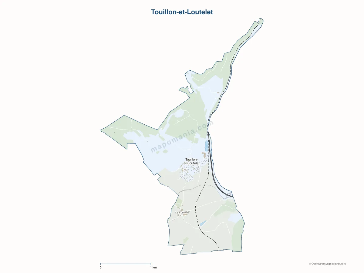 Carte de Touillon-et-Loutelet à personnaliser