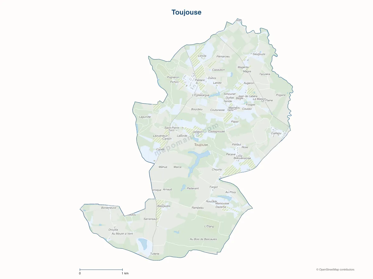 Carte de Toujouse à personnaliser