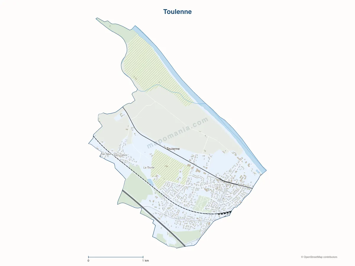 Carte de Toulenne à personnaliser