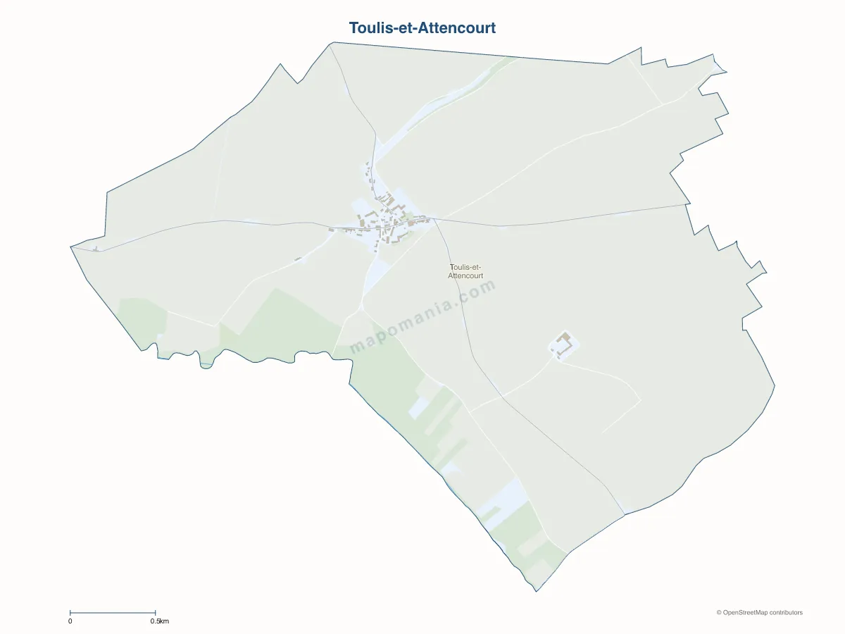 Carte de Toulis-et-Attencourt à personnaliser