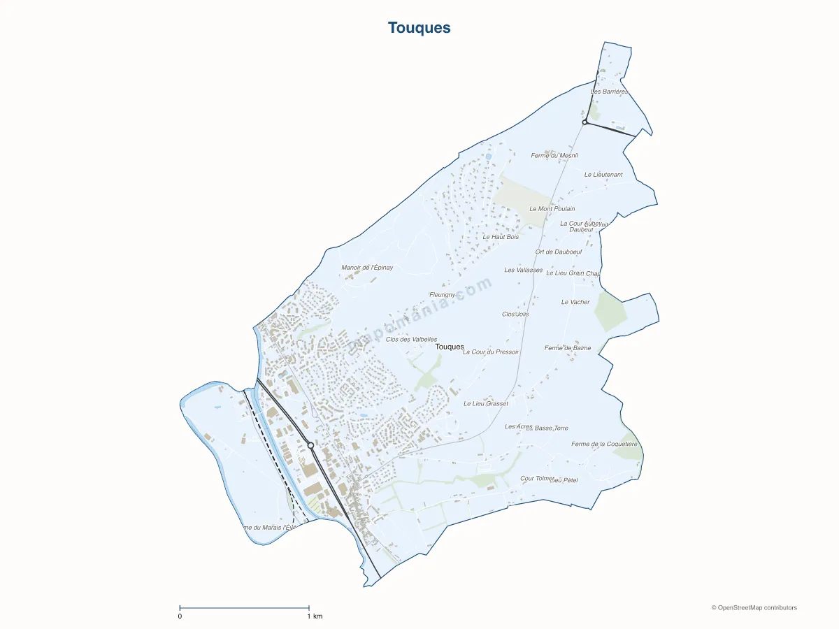 Carte de Touques à personnaliser