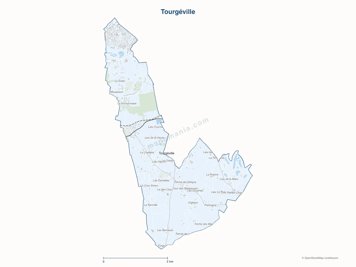Carte de Tourgéville à personnaliser