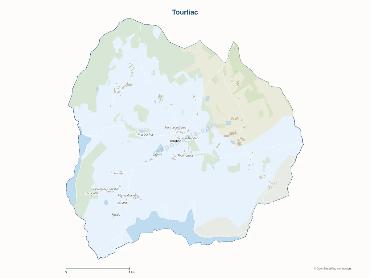 Carte de Tourliac à personnaliser