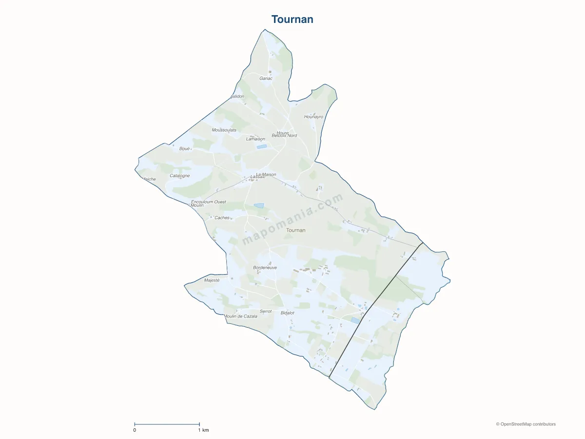 Carte de Tournan à personnaliser