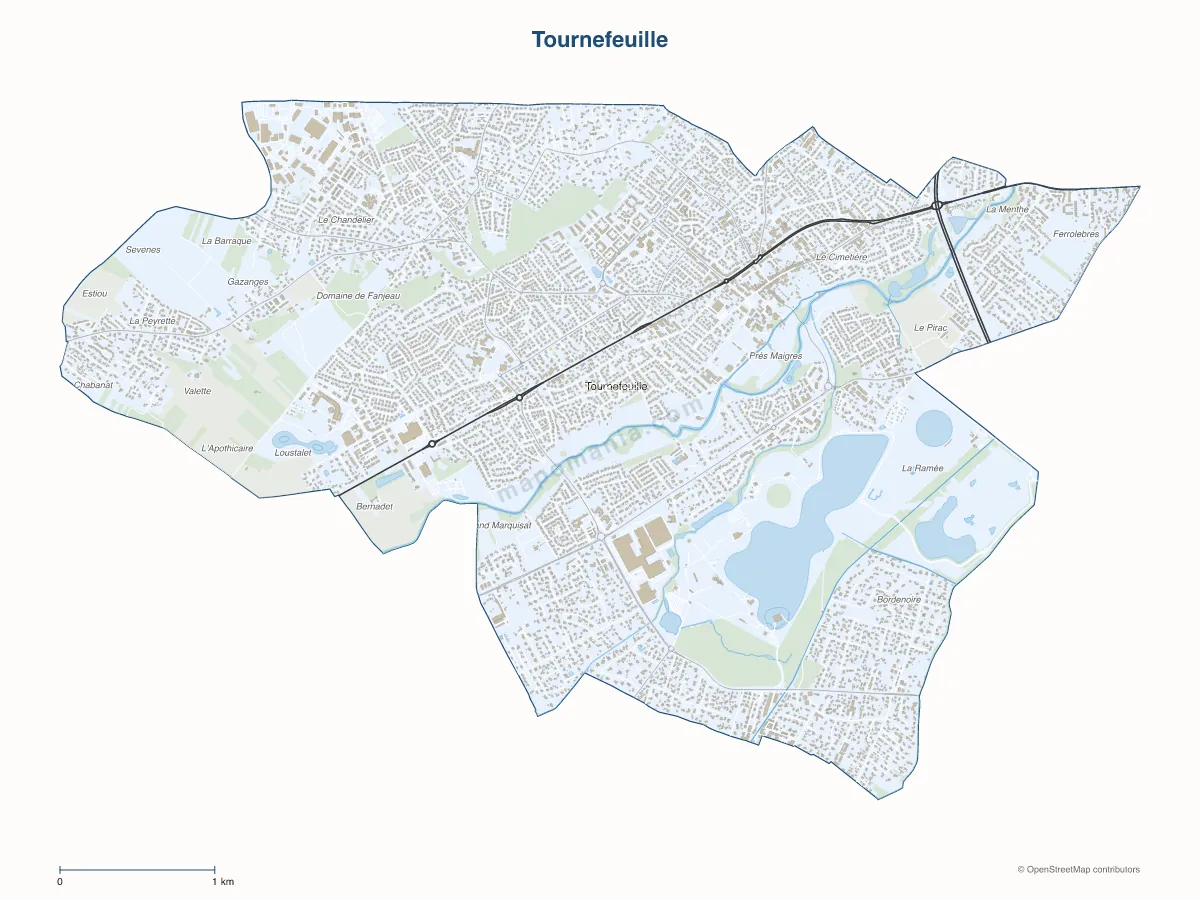 Carte de Tournefeuille à personnaliser