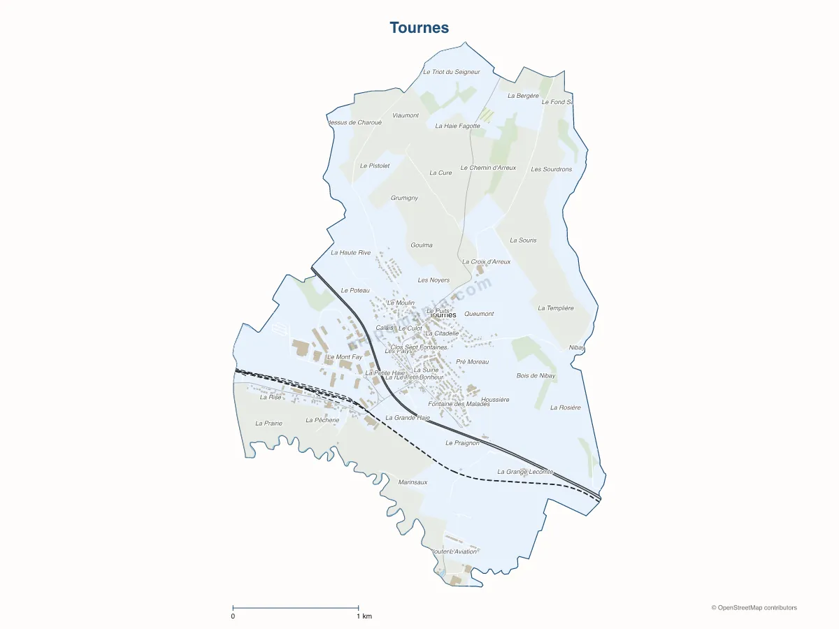 Carte de Tournes à personnaliser