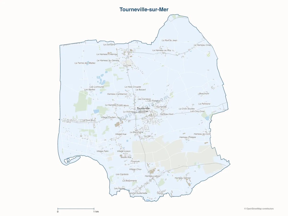Carte de Tourneville-sur-Mer à personnaliser