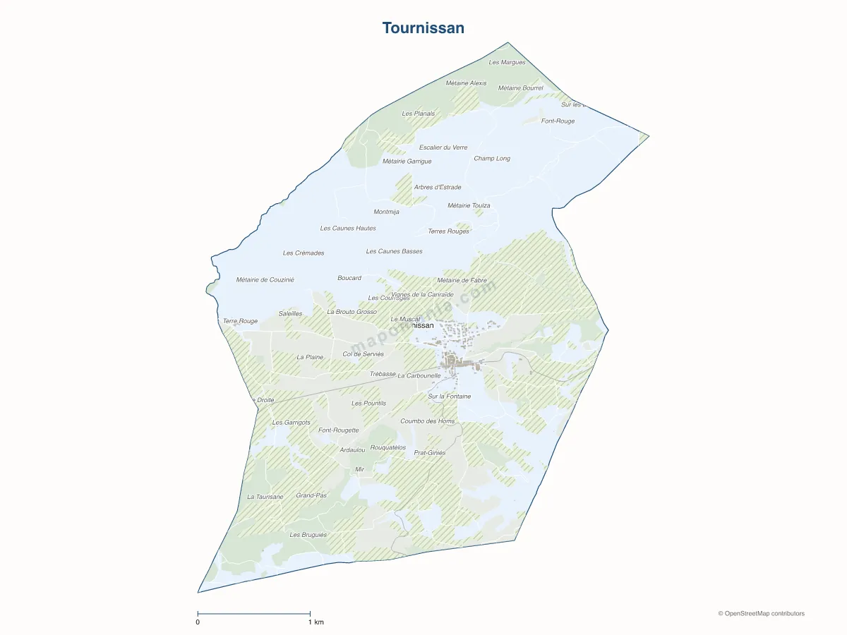 Carte de Tournissan à personnaliser