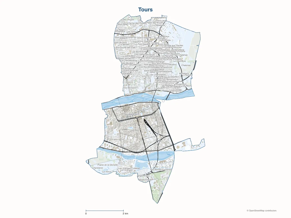 Carte de Tours à personnaliser