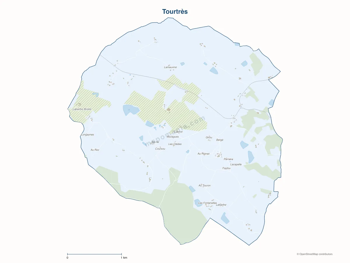 Carte de Tourtrès à personnaliser