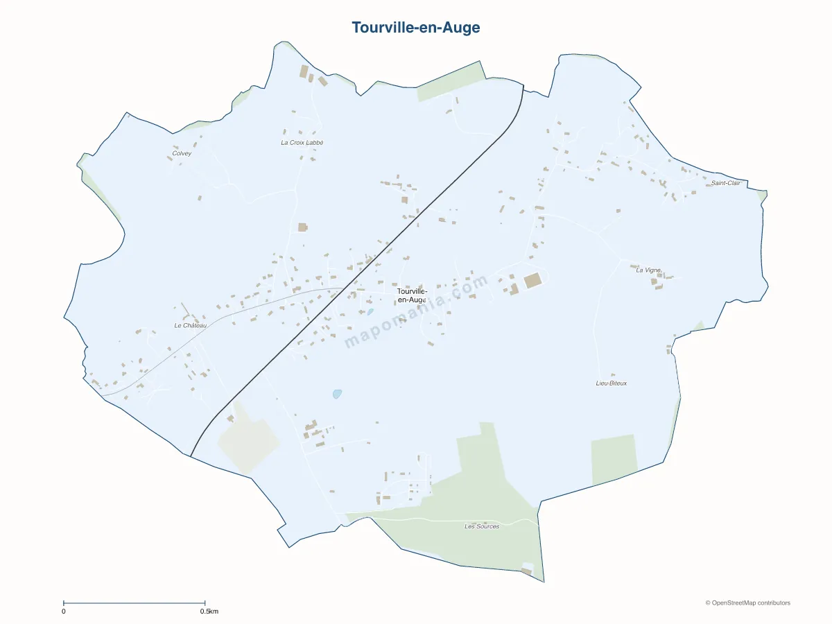 Carte de Tourville-en-Auge à personnaliser