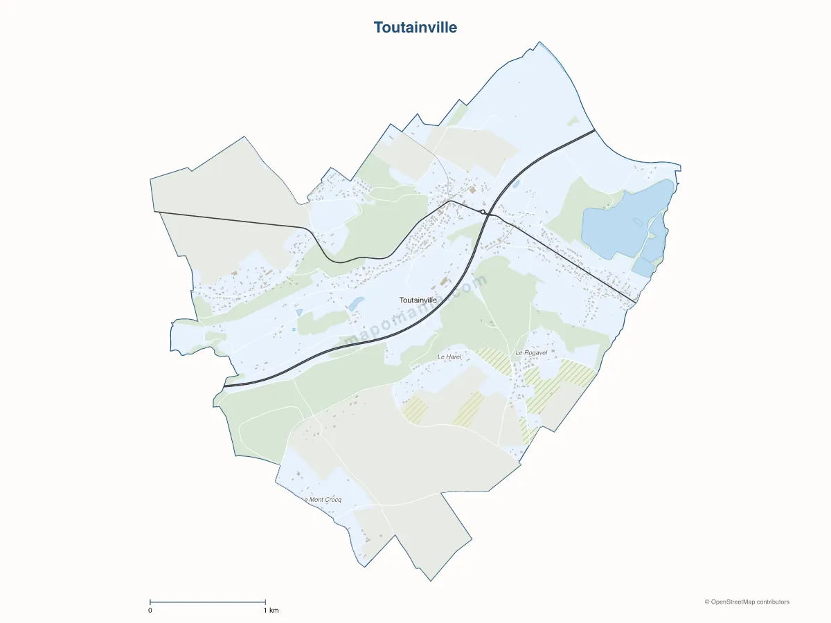 Carte de Toutainville à personnaliser