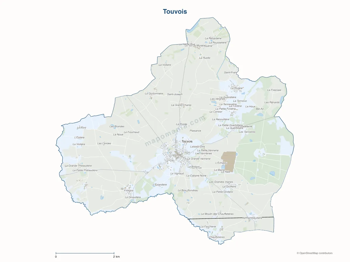 Carte de Touvois à personnaliser