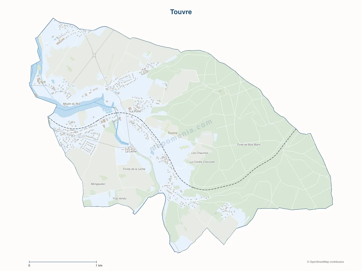 Carte de Touvre à personnaliser