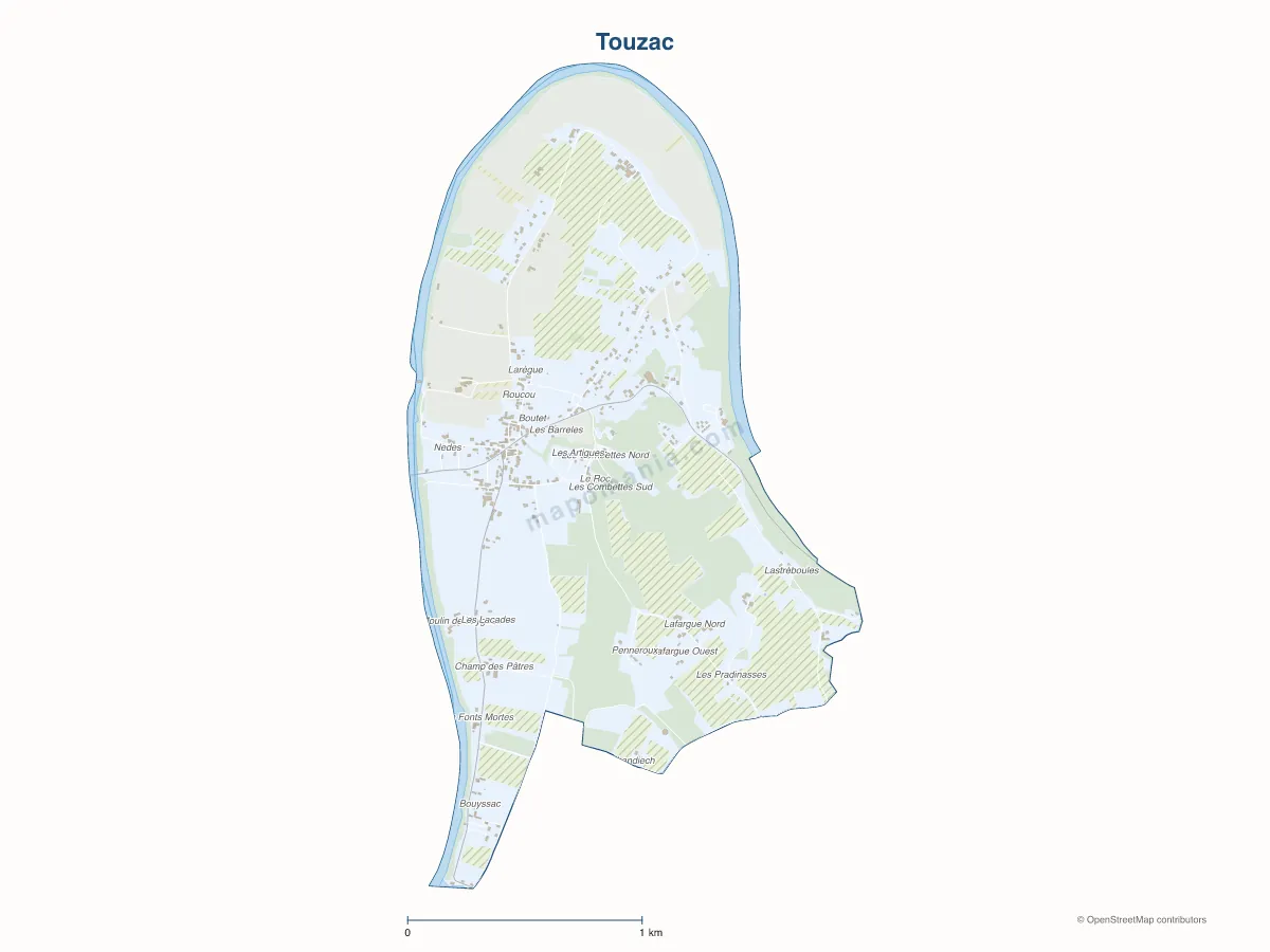 Carte de Touzac à personnaliser