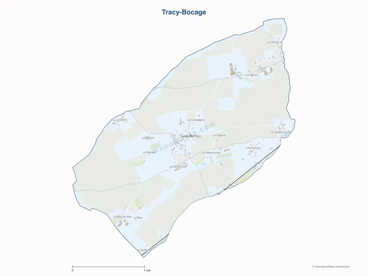 Carte de Tracy-Bocage à personnaliser