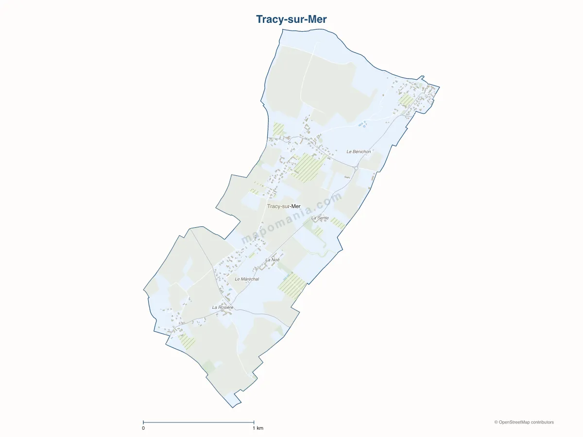 Carte de Tracy-sur-Mer à personnaliser