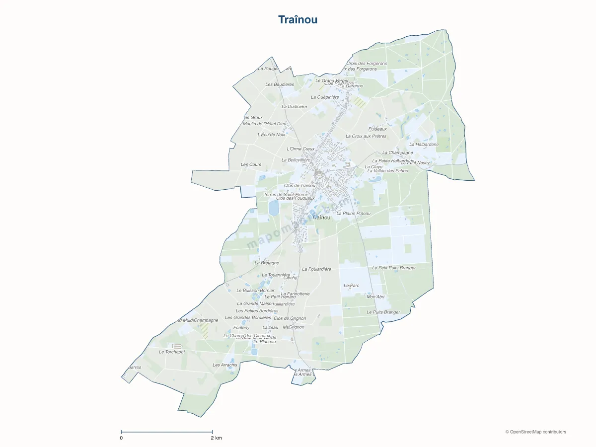 Carte de Traînou à personnaliser