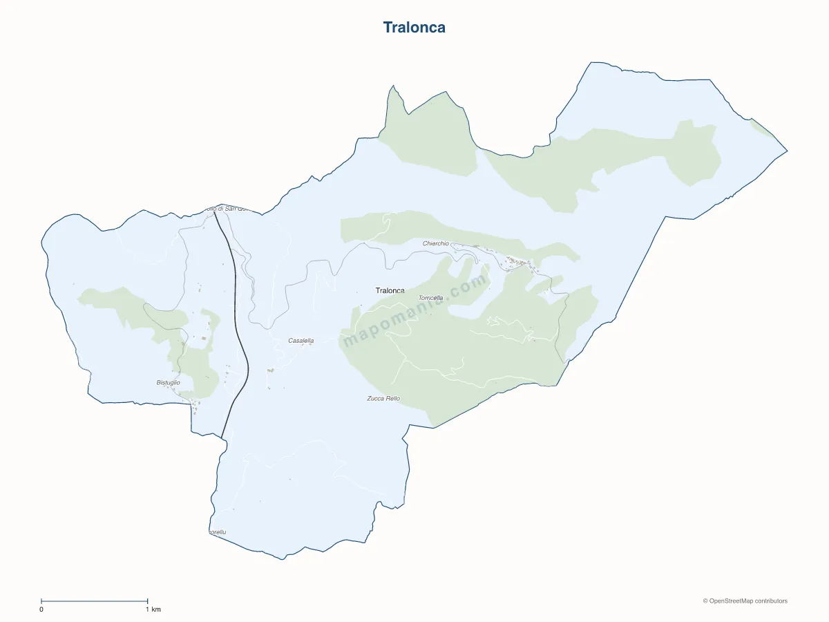Carte de Tralonca à personnaliser