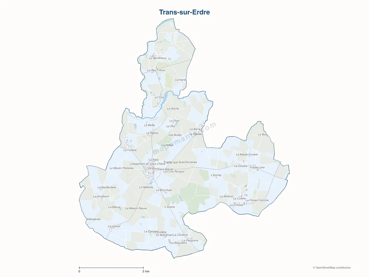 Carte de Trans-sur-Erdre à personnaliser