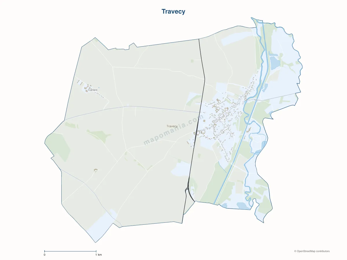 Carte de Travecy à personnaliser