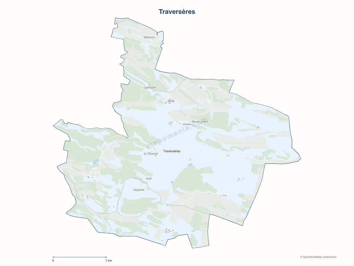 Carte de Traversères à personnaliser