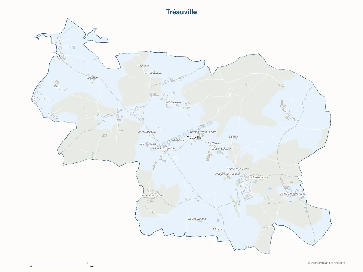 Carte de Tréauville à personnaliser