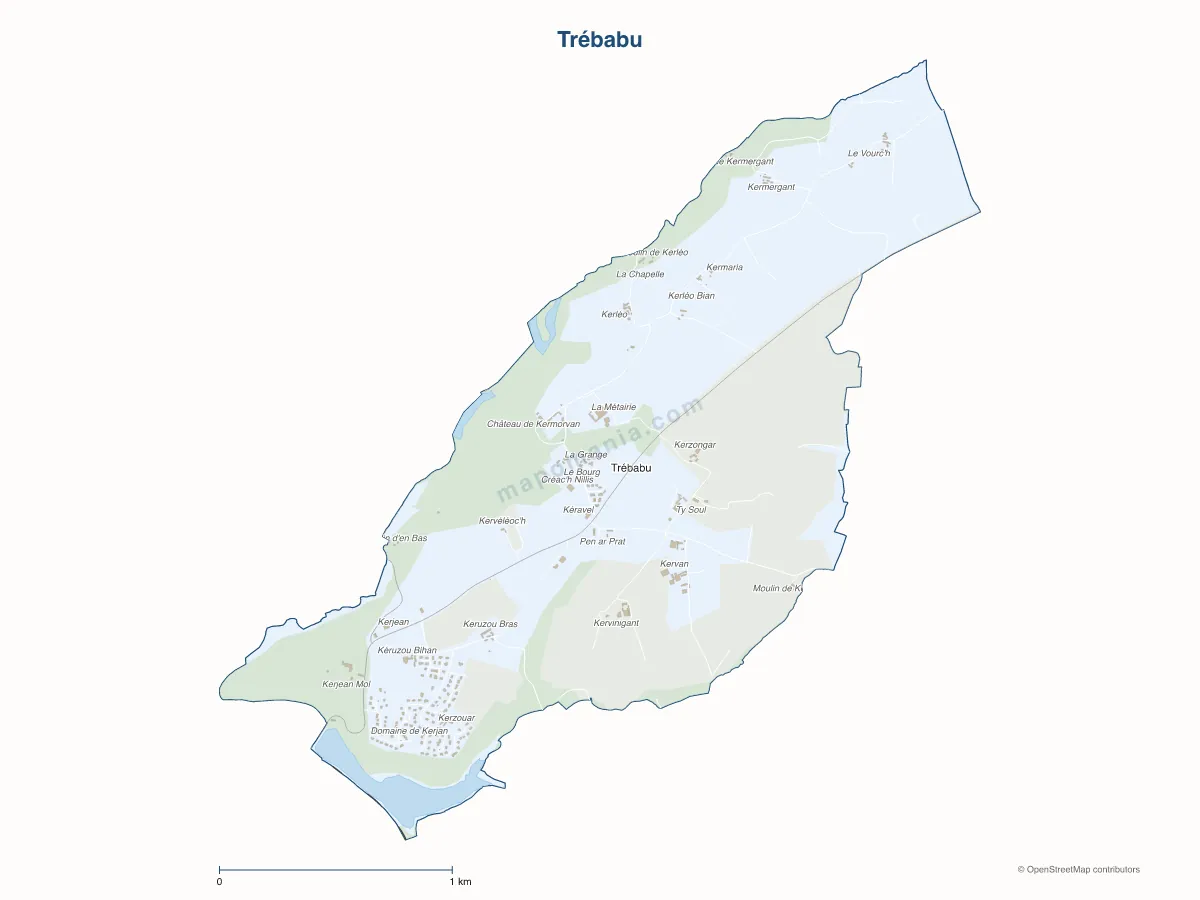 Carte de Trébabu à personnaliser