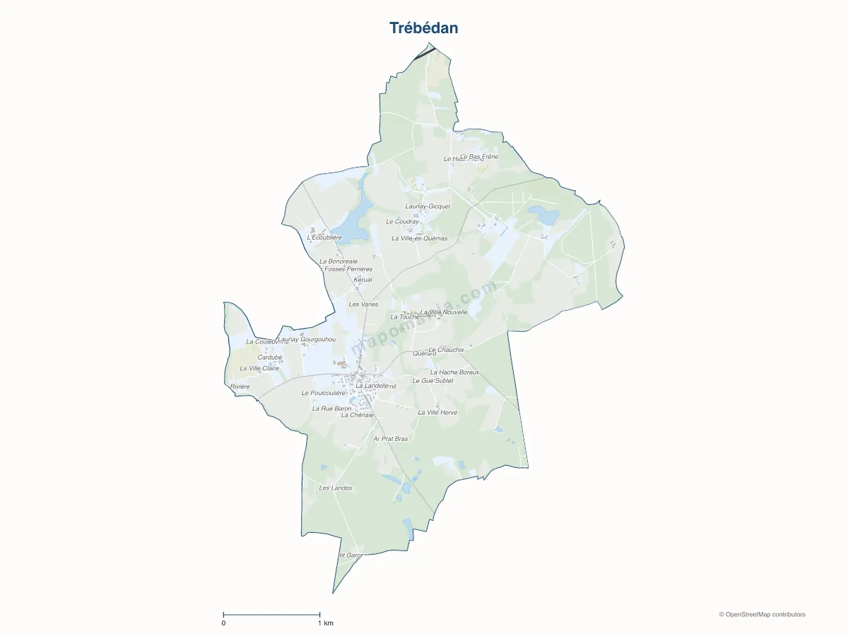 Carte de Trébédan à personnaliser