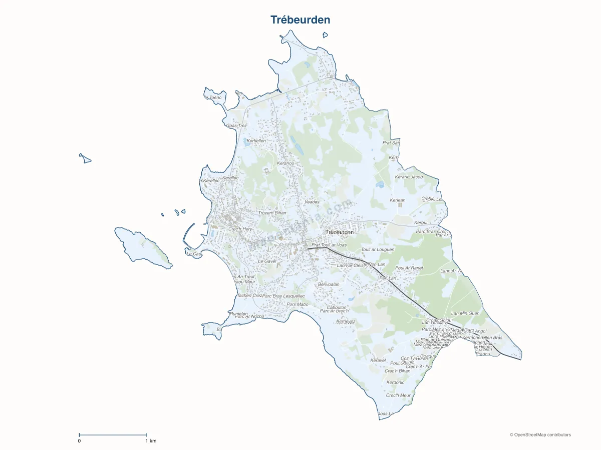 Carte de Trébeurden à personnaliser