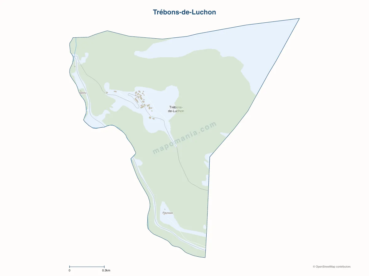 Carte de Trébons-de-Luchon à personnaliser