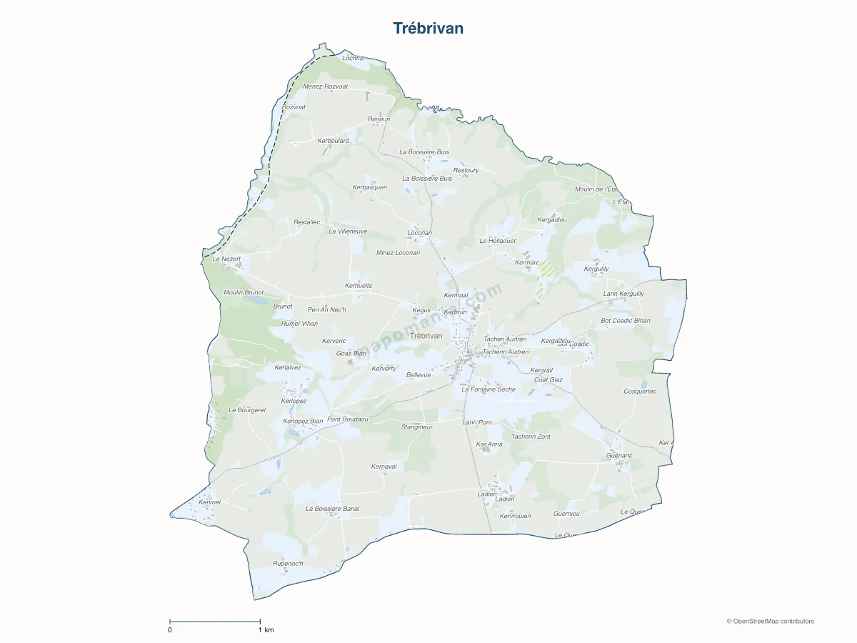 Carte de Trébrivan à personnaliser