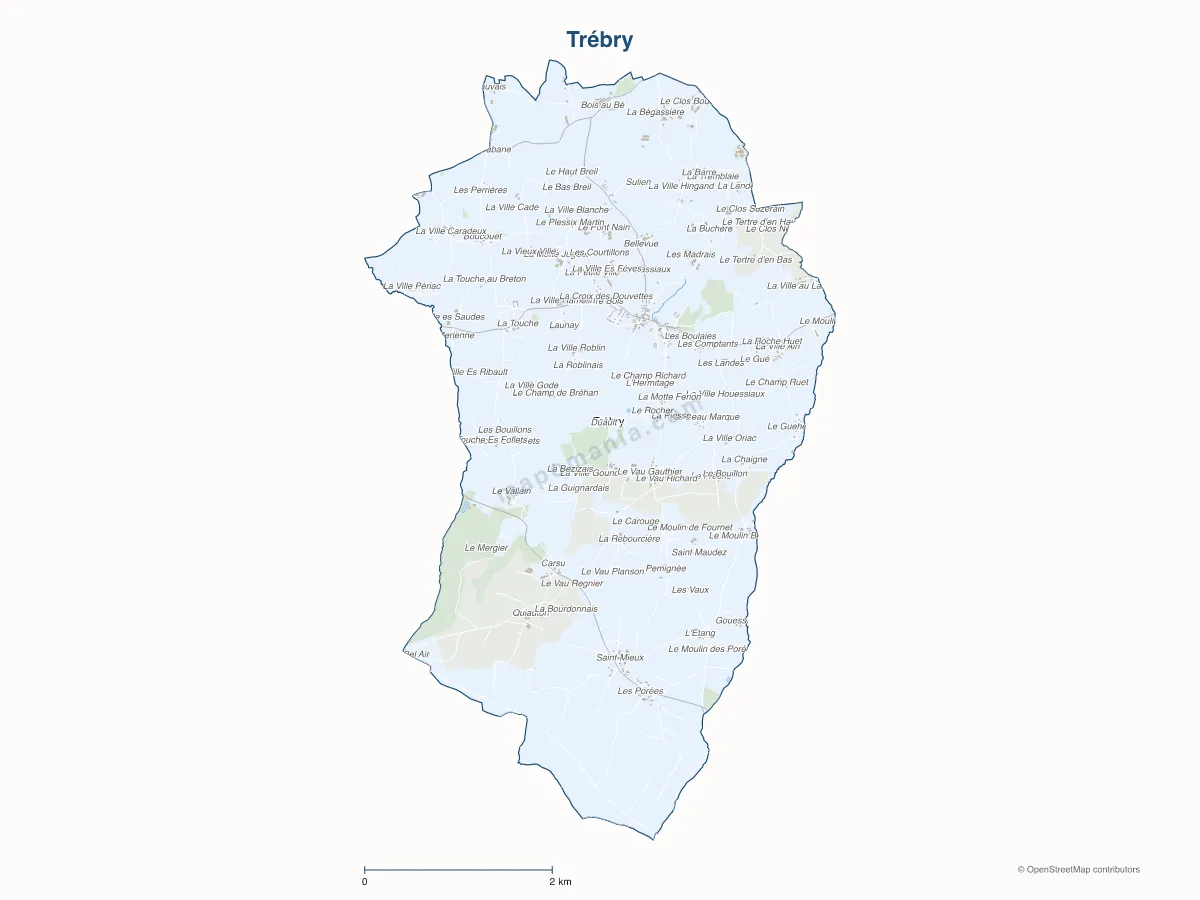 Carte de Trébry à personnaliser
