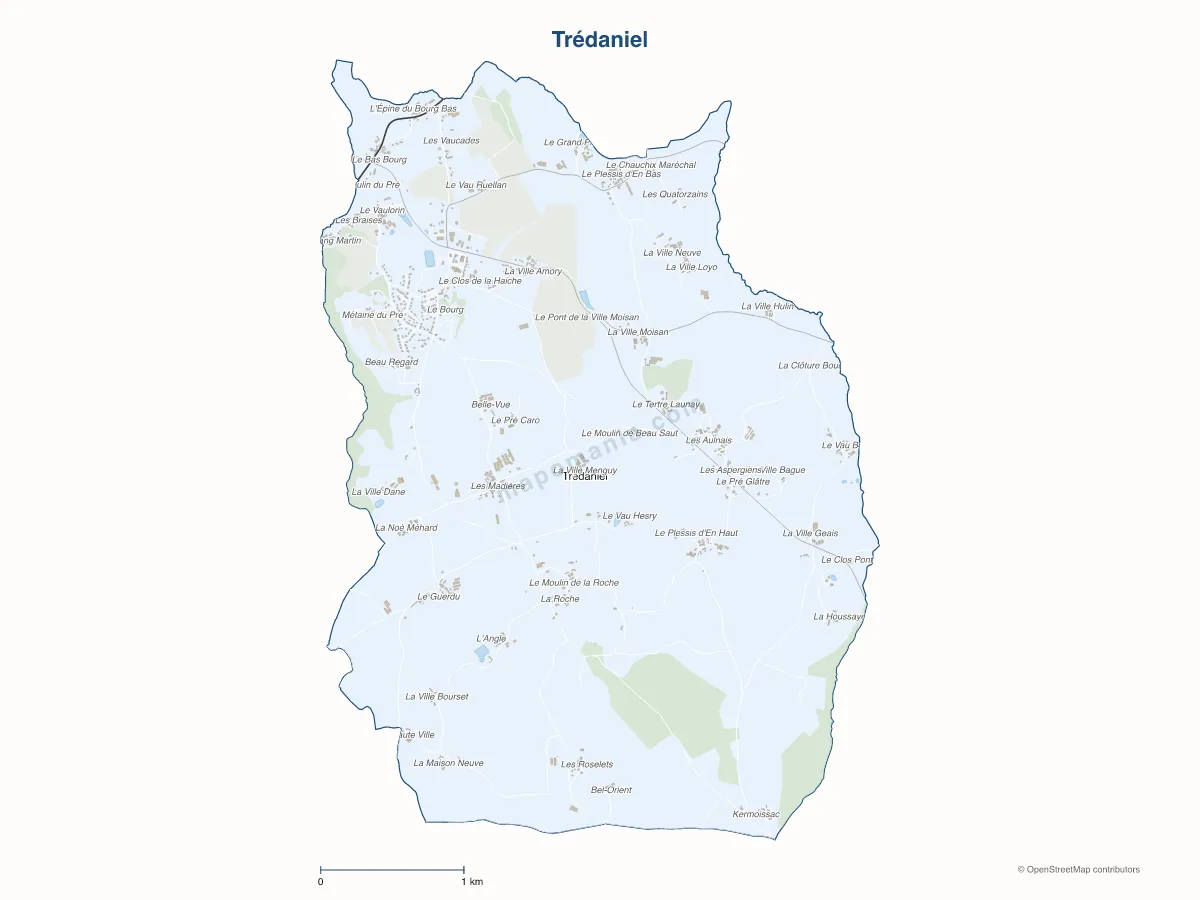 Carte de Trédaniel à personnaliser