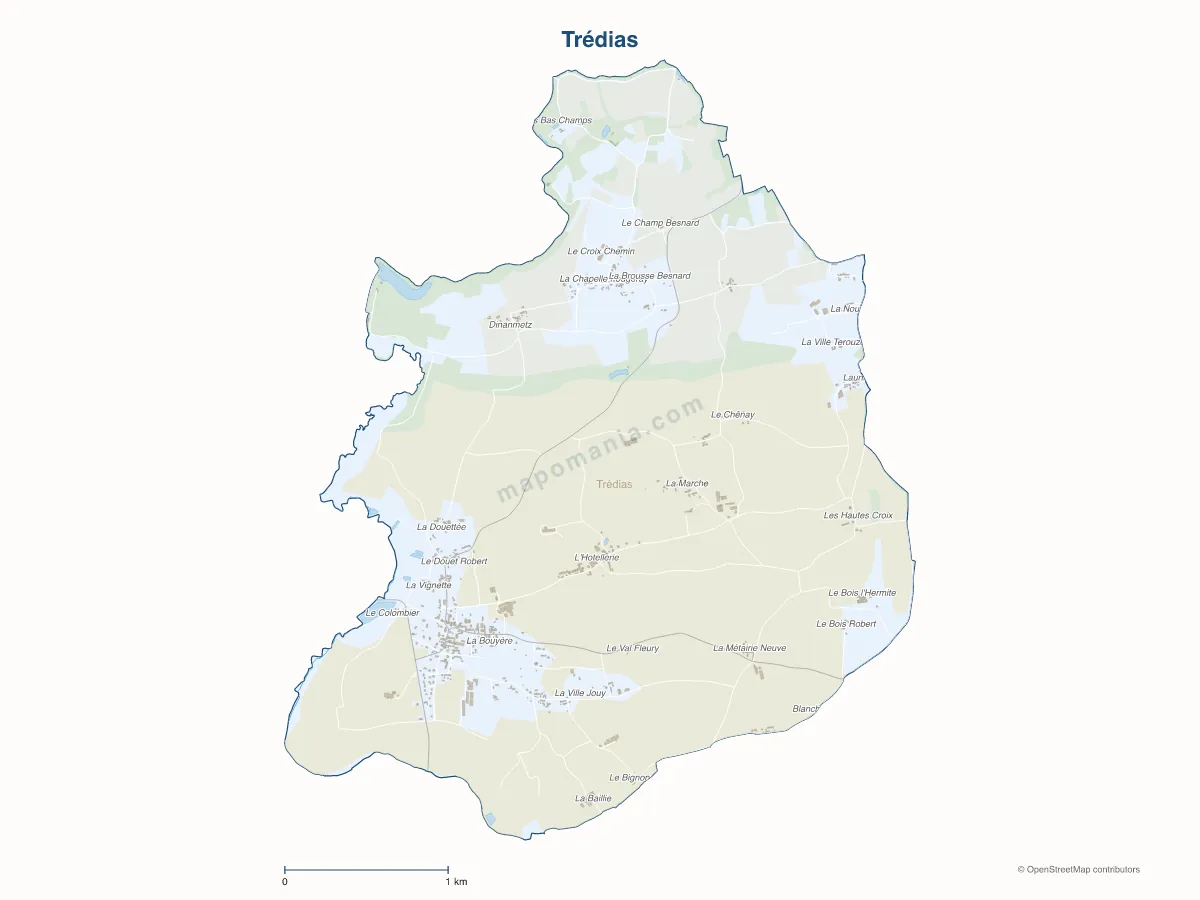 Carte de Trédias à personnaliser