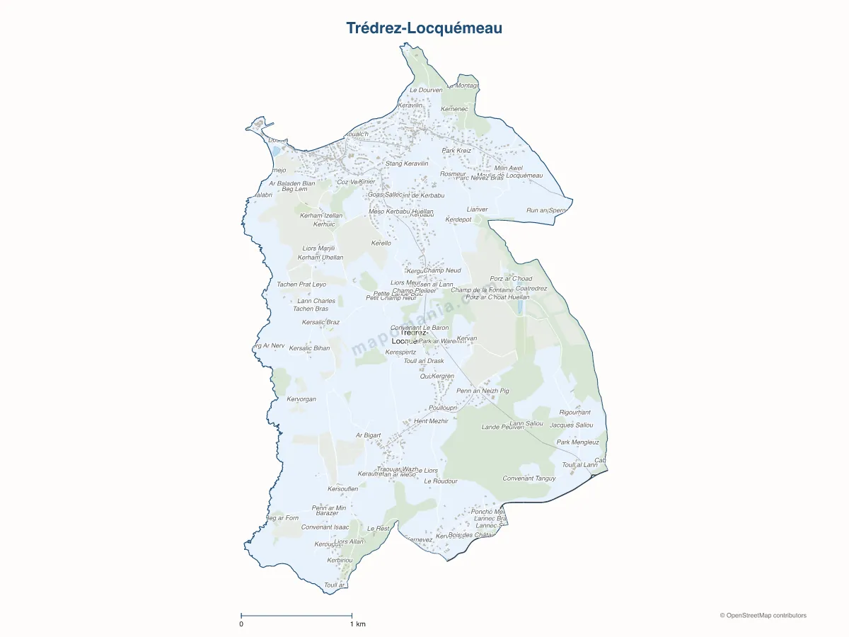 Carte de Trédrez-Locquémeau à personnaliser