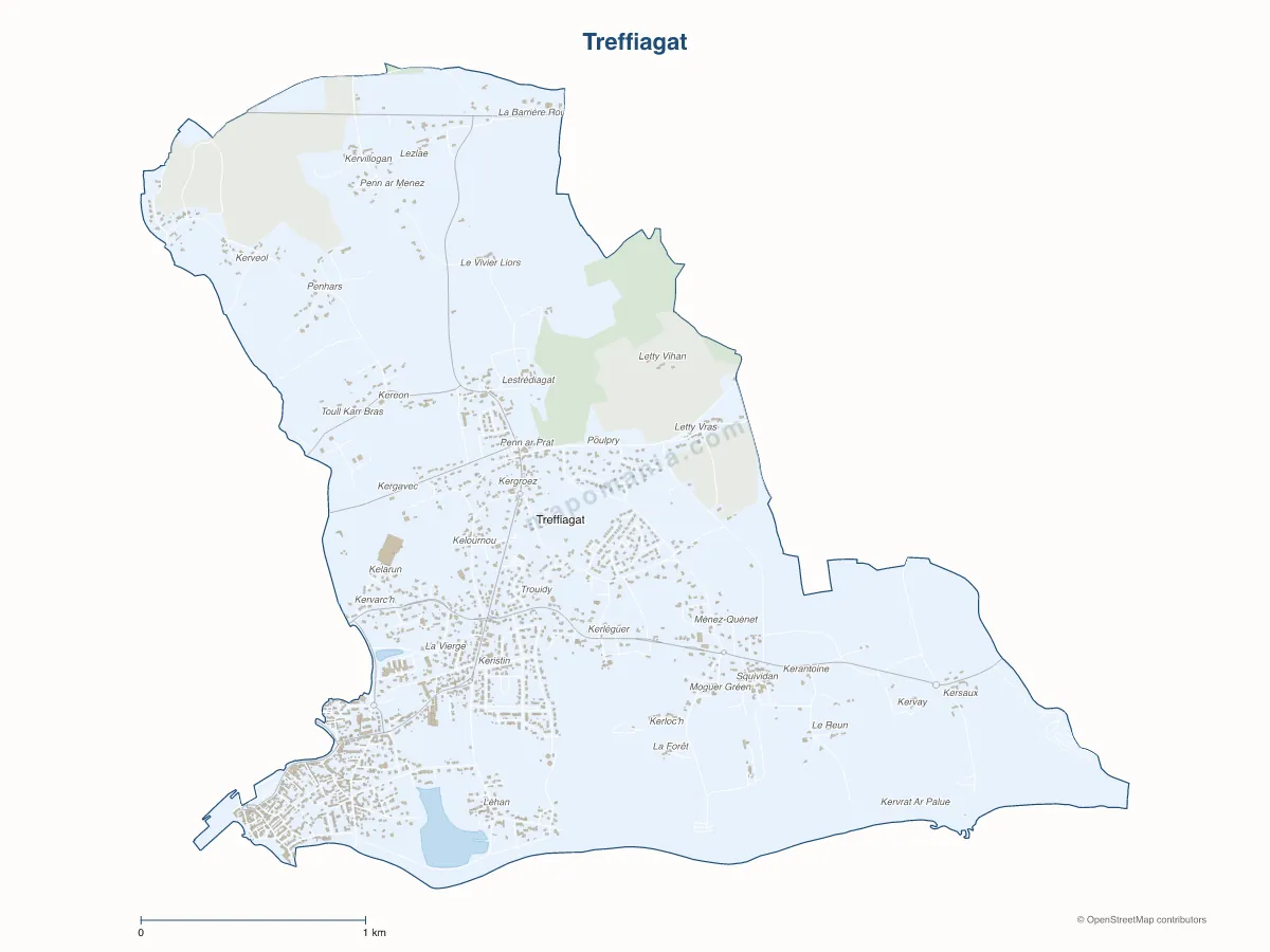 Carte de Treffiagat à personnaliser