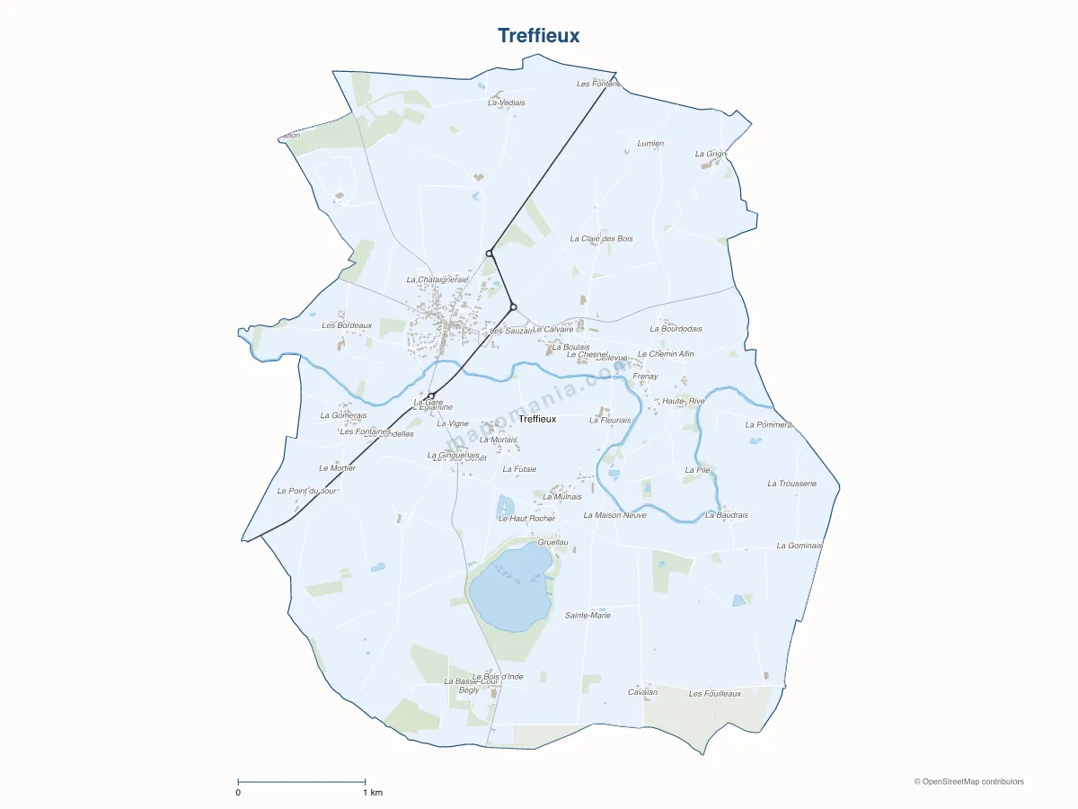 Carte de Treffieux à personnaliser