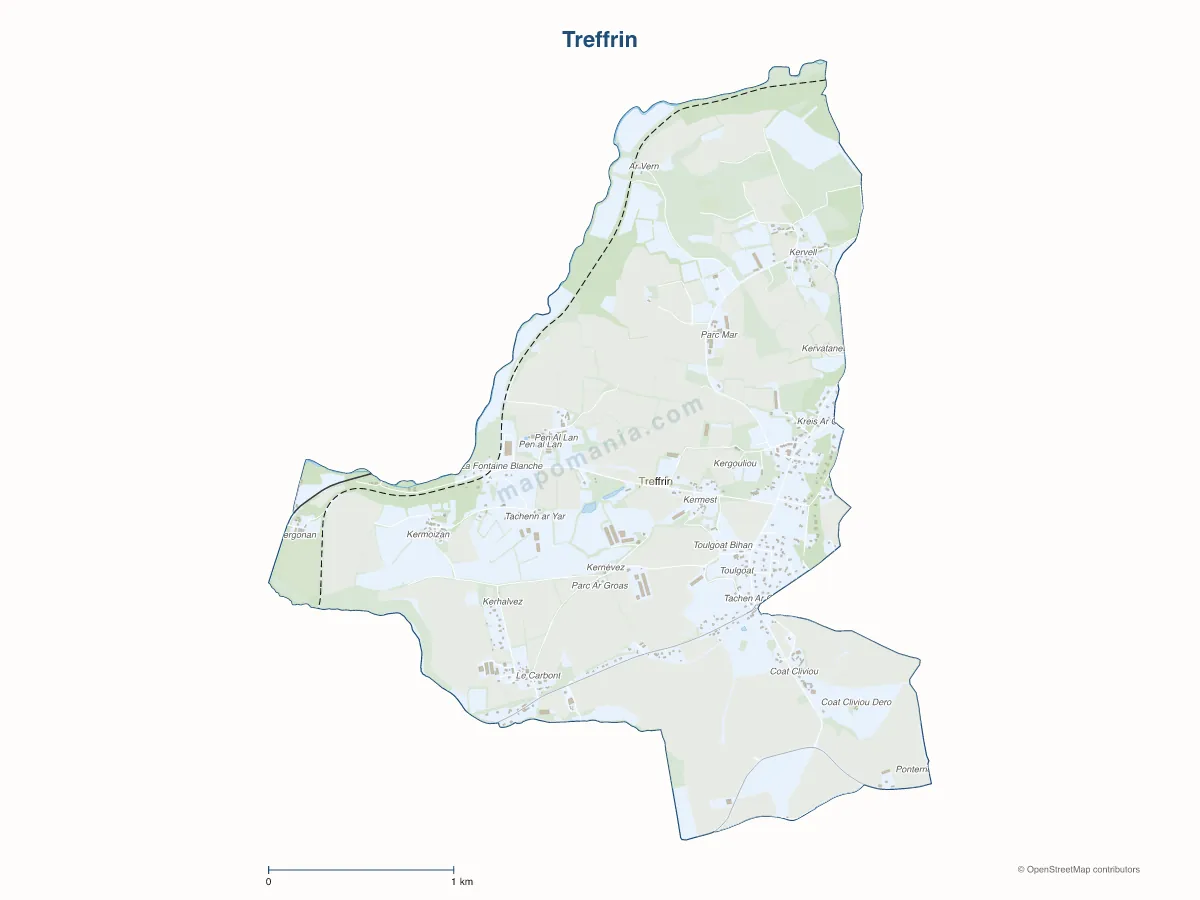 Carte de Treffrin à personnaliser